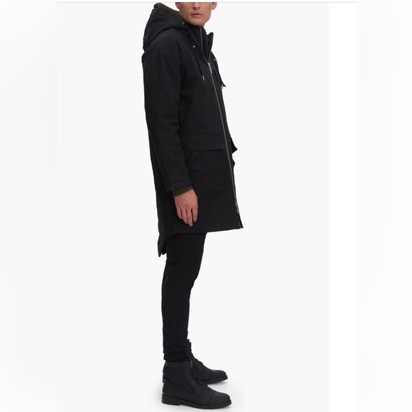 NOIZE BAKER MENS FULL ZIP  HOODED MID LENGTH PARKA JACKET BLACK SIZE XXL NWOT - Picture 15 of 15